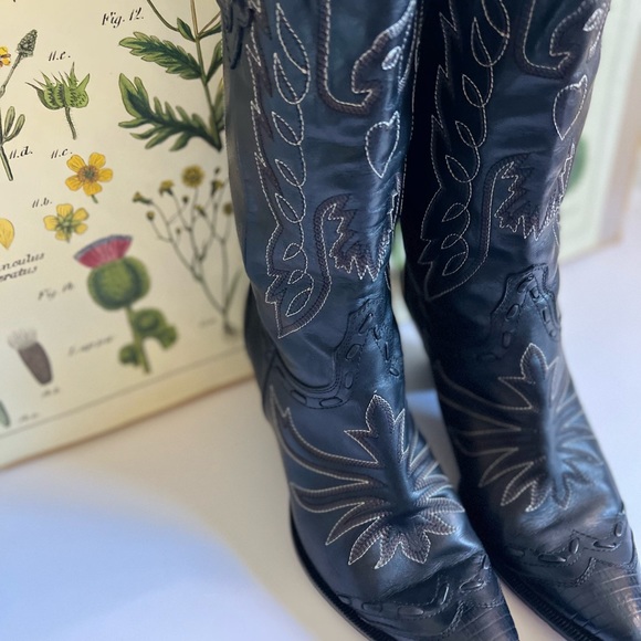 Vero Cuoio Vintage Embroidered Cowboy Boots - Women’s 8 - Made In Italy - Picture 6 of 16